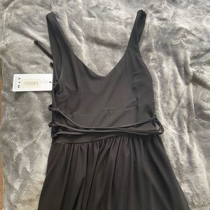 AYM Black Maxi Dress with Wrap Detail